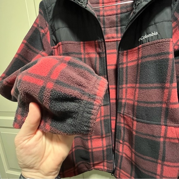 Columbia Sz L Buffalo Plaid Fleece Jacket - Picture 7 of 9